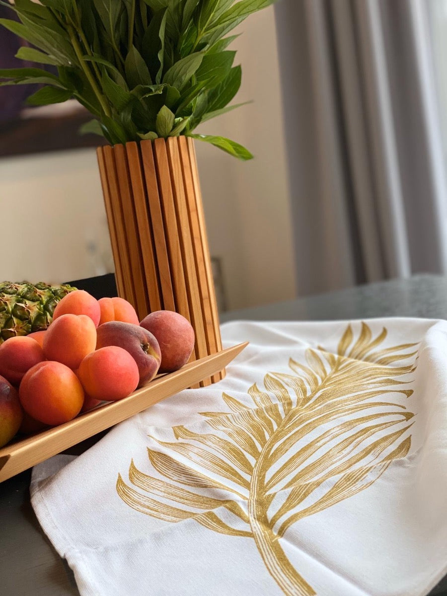 Geschirrtuch-Palmen-Blatt-Gold
