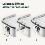 Brotdose mit Trennwand aus Edelstahl 1400ml