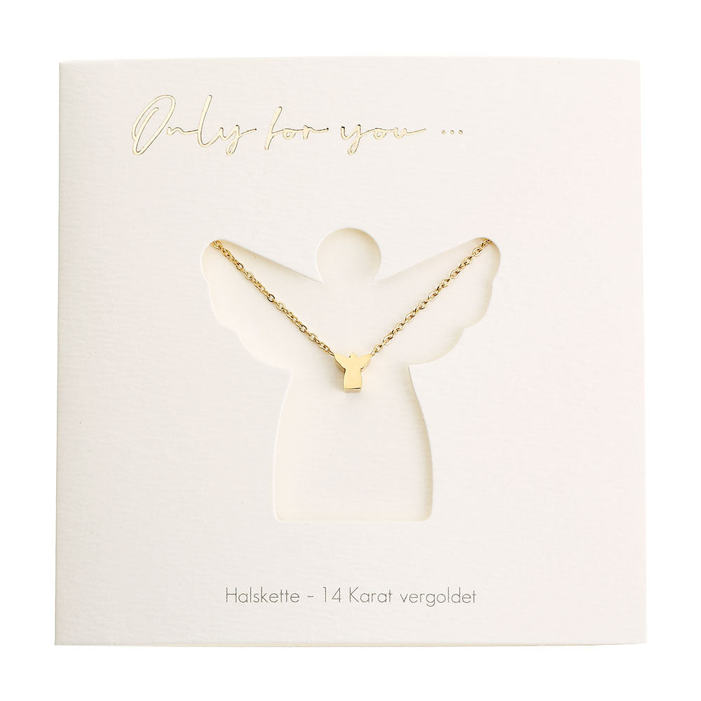 Verpackung der Halskette mit dem Schutzengel-Anhänger und der Schrift "Only for you ..."