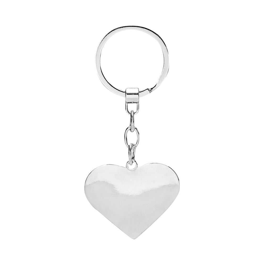 Ring mit Schlüsselanhänger in Form eines Herzens in Hochpolierter Silber Optik