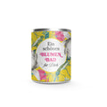 Verpackung der Bad Kräuter Mischung mit der Schrift "Ein schönes Blumen Bad für dich"