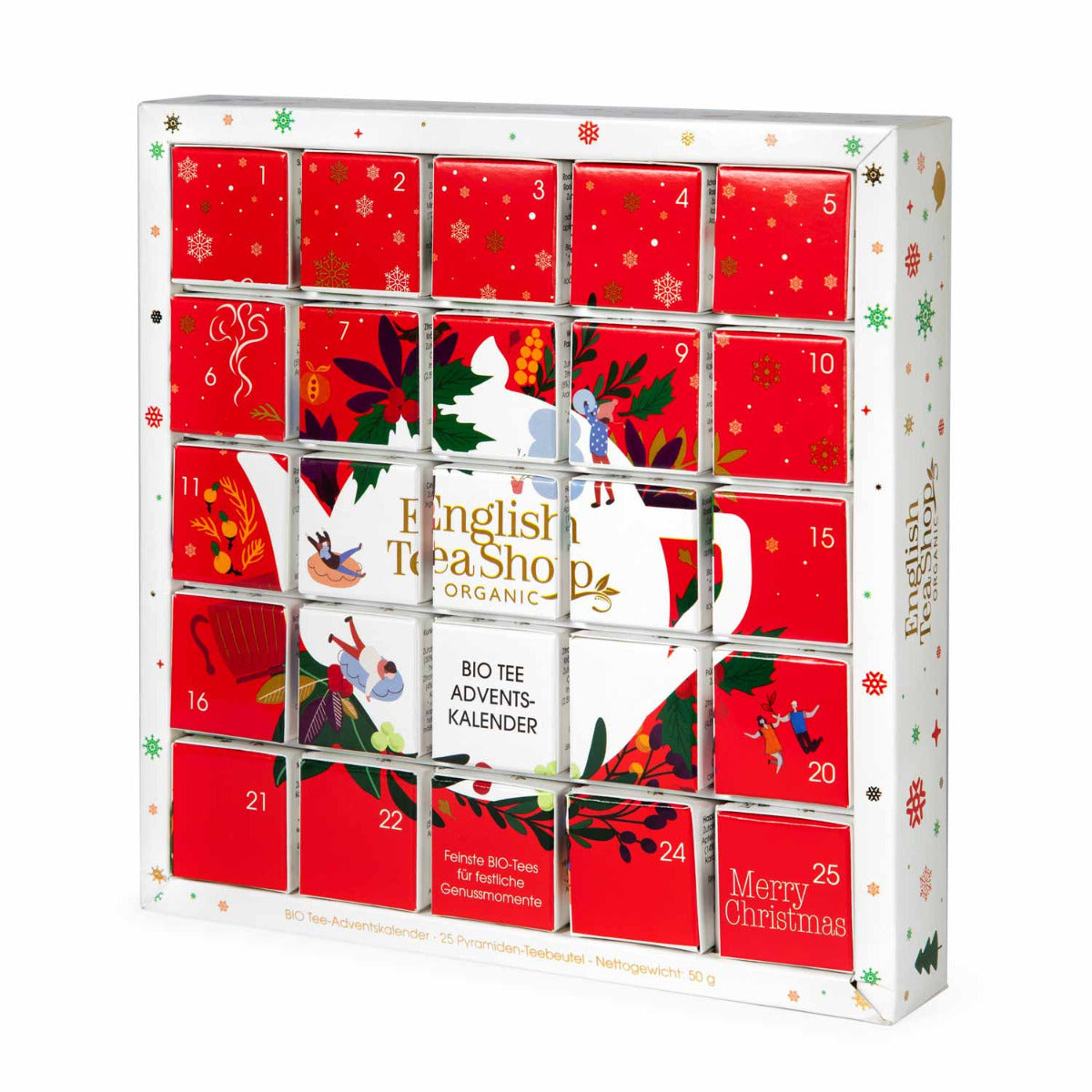 Tee Adventskalender Puzzle Box BIO "Red Christmas"