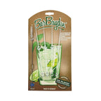 Nahaufnahme Vier weiße Glastrinkhalme mit Bürste