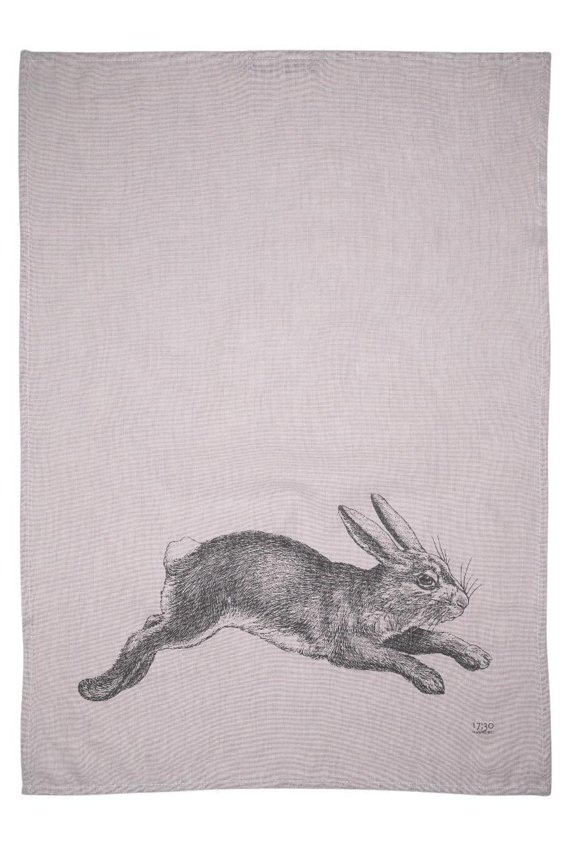 Geschirrtuch aus Baumwolle mit einem aufgedruckten Hasen Motiv von 17;30