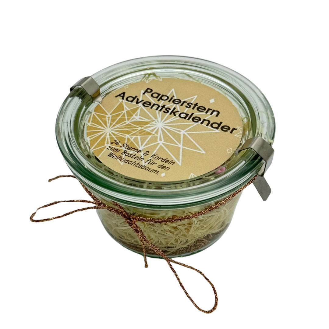 Stern Adventskalender im Weckglas