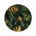 Wanddekoration Wandkreis mit einem Grünen Goldblätter Motiv mit 80cm Durchmesser, weißer hintergrund