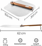 Pizzaschaufel Edelstahl mit drehbarem Griff