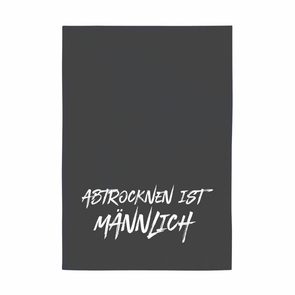 Geschirrtuch-ABTROCKNEN IST MÄNNLICH, grau