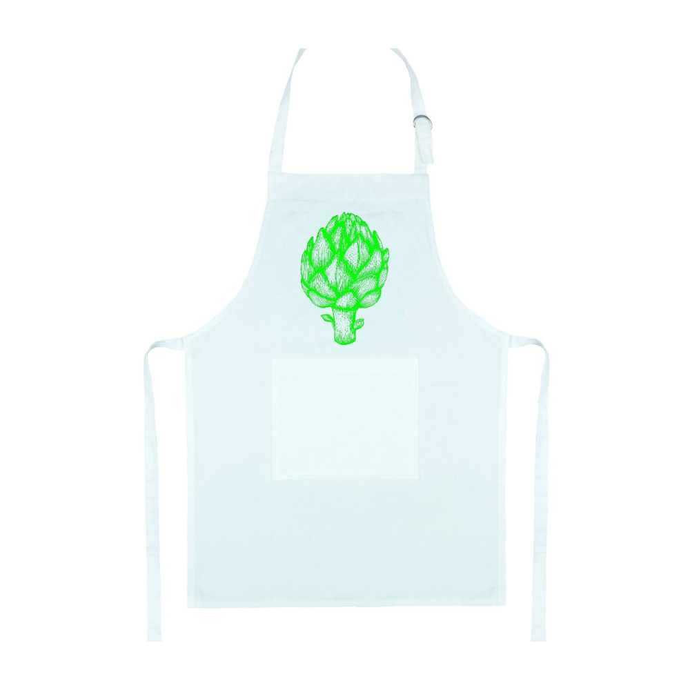 Eine Schürtze mit einem Brokolie Print in grün von 17;30
