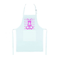 Eine weiße schürtze mit pinken hasen als print von 17:30