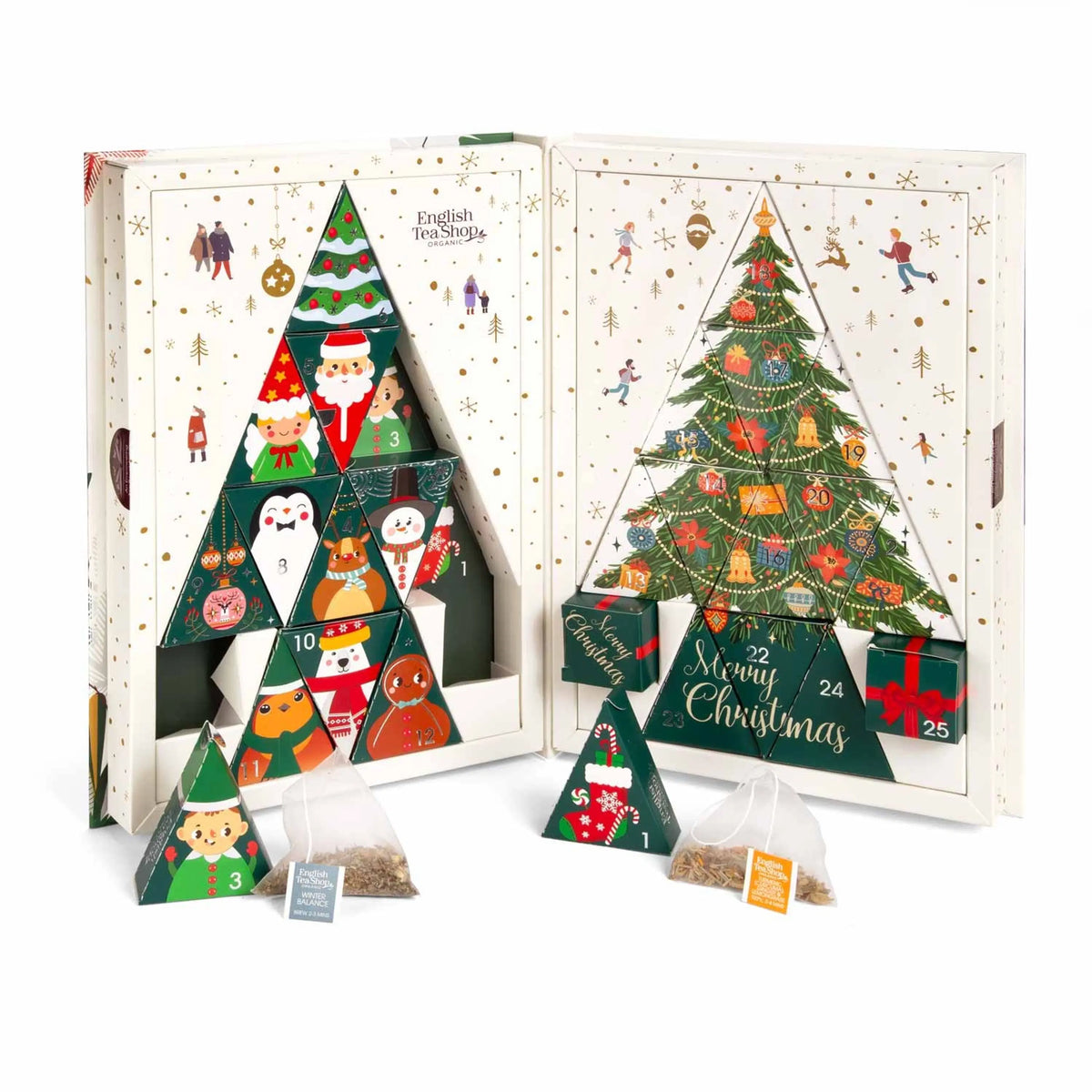 Tee Adventskalender "Teebuch" - 24 x Pyramiden BIO Teebeutel