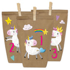 DIY Adventskalender Weihnachten & Advent zum Befüllen - 24 Papiertüten - Motiv Einhorn 