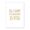 Postkarte hoch, ALL I WANT FOR CHRISTMAS IS YOU