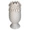 Deko Vase Ananas Weiß mit Hals aus Stoneware