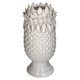 Deko Vase Ananas Weiß mit Hals aus Stoneware