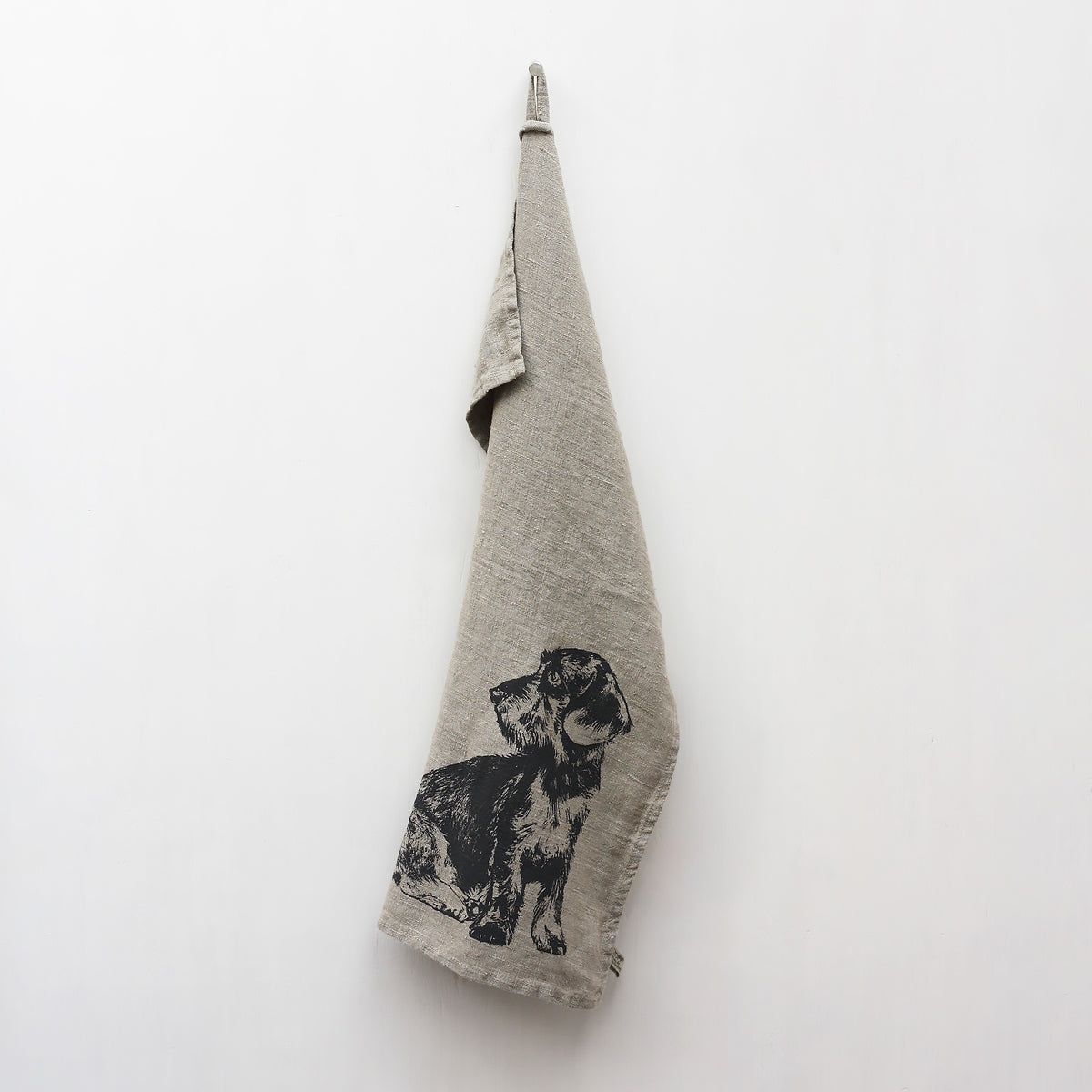 Geschirrtuch Leinen natur - Dackel