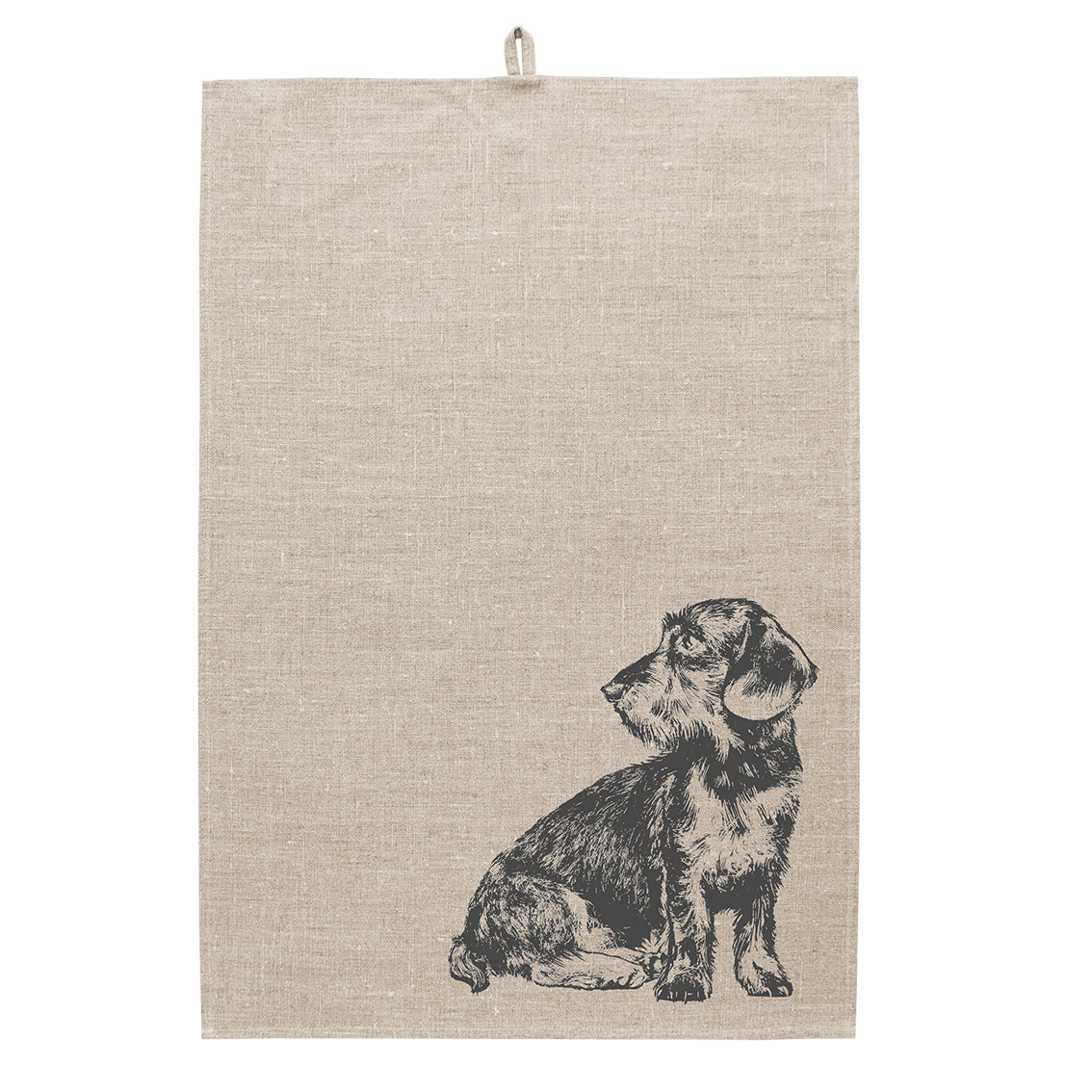 Geschirrtuch Leinen natur - Dackel