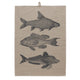 Geschirrtuch Leinen - Fisch Trio, anthrazit