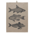 Geschirrtuch Leinen - Fisch Trio, anthrazit