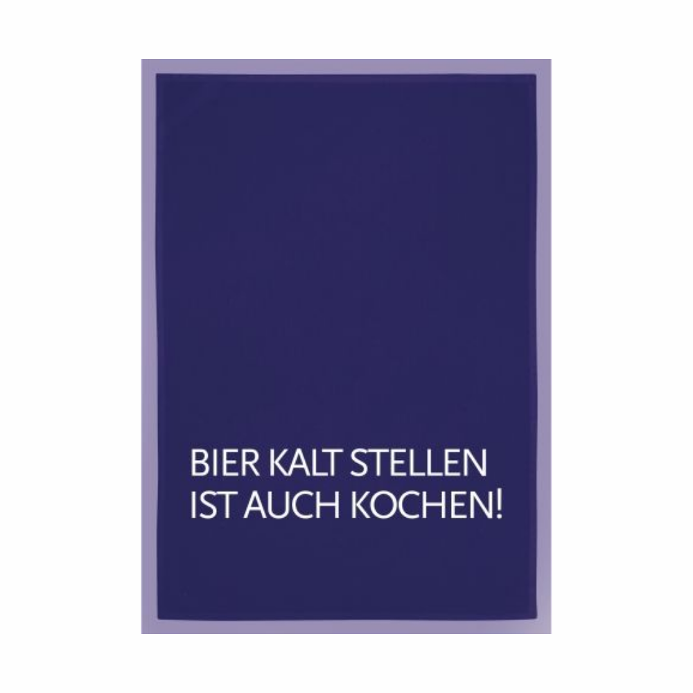 Geschirrtuch blau BIER KALT STELLEN