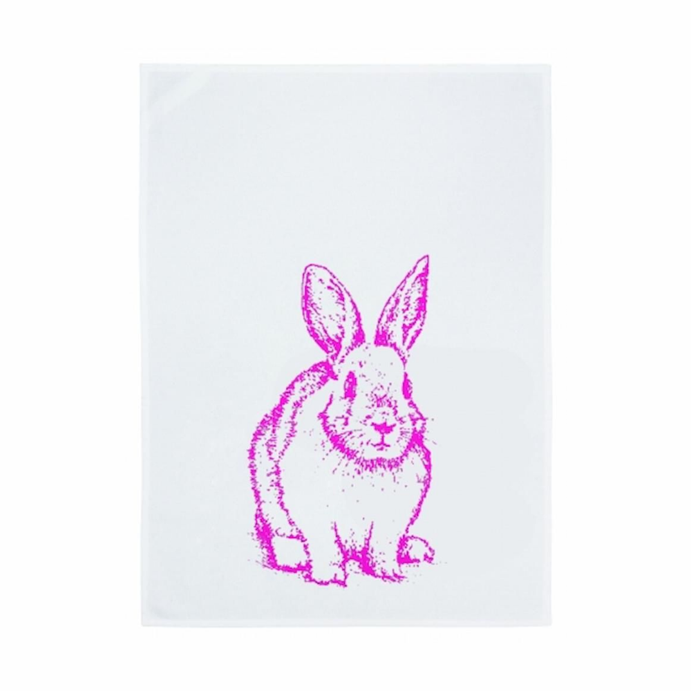 Geschirrtuch - Häschen, neon pink
