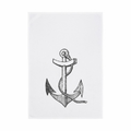 Grauer Anker auf Geschirrtuch aus Baumwolle von 17;30