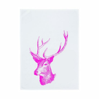 Ein Bauwoll-Geschirrtuch mit Pinkem Reh von 17;30
