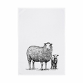 Baumwoll-Geschirrtuch mit Zwei Schafen in sschwarz aus Baumwolle