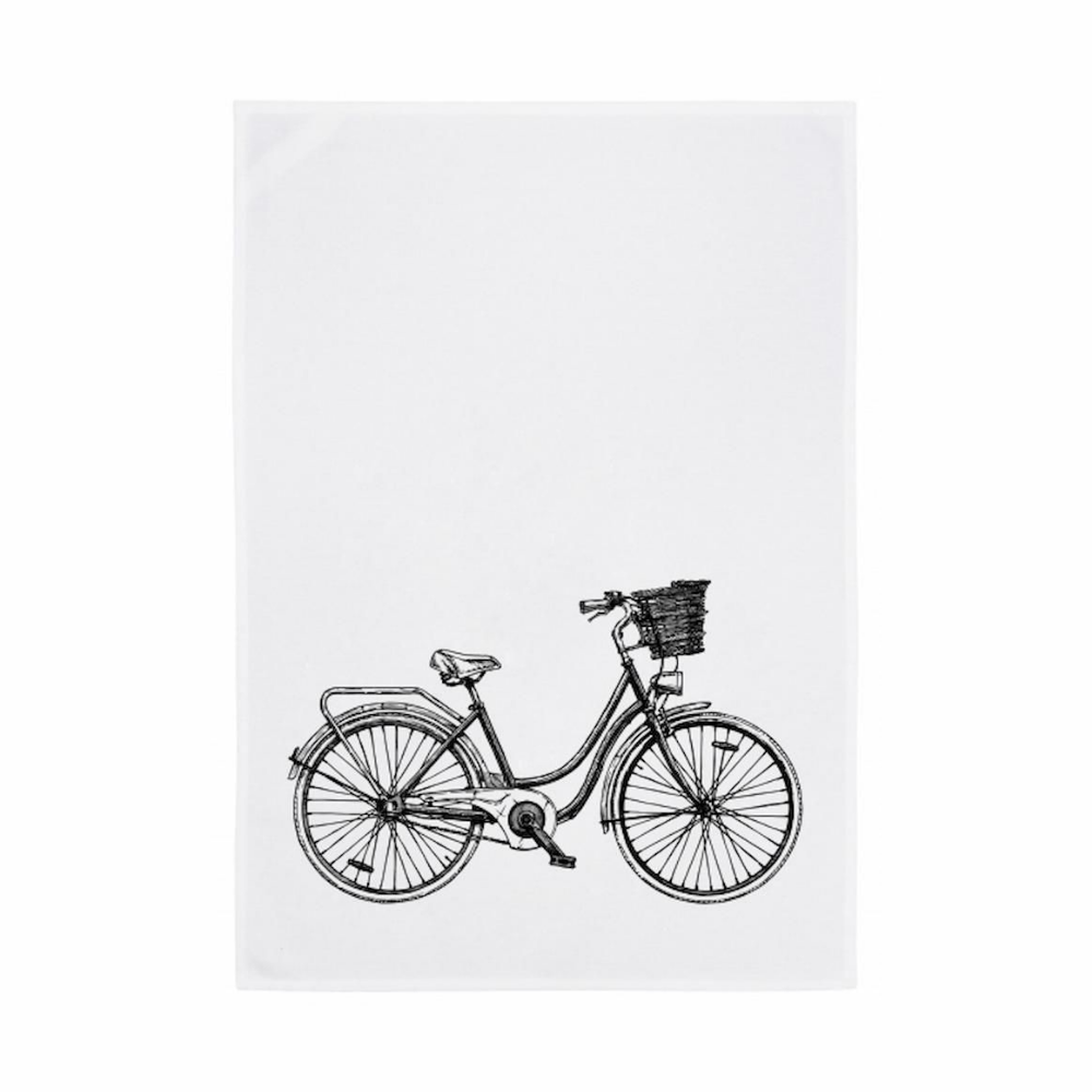 Geschirrtuch mit einem Schwarzem Fahrrad