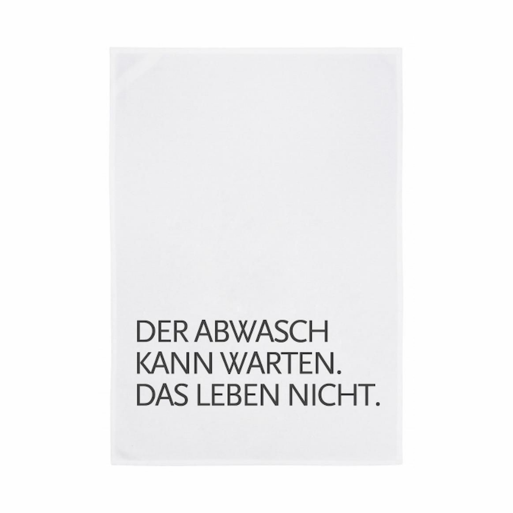 Geschirrtuch - DER ABWASCH KANN WARTEN, dunkelgrau