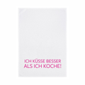 Geschirrtuch - ICH KÜSSE BESSER ALS ICH KOCHE - neon pink