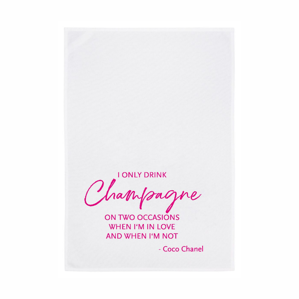 Geschirrtuch - I only drink Champagne, pink