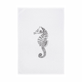 Graues Seepferdchen aus dem Ozean auf Geschirrtuch