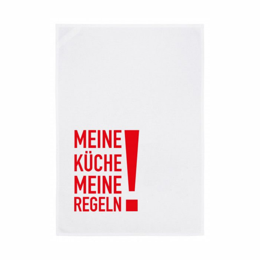 Lustiges GEschirrtuch mit dem Spruch Meine Küche meine Regeln