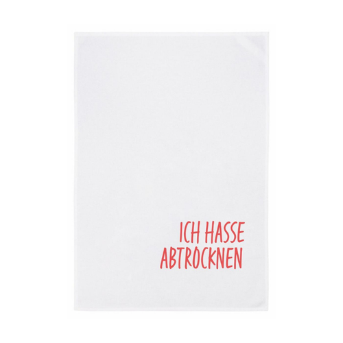 Ein Geschirrtuch wo ich hasse abtrockenen draufsteht
