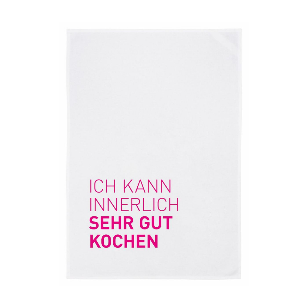 Ich kann innerlich sehr gut kochen spruch auf Geschirrtuch