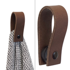 Handtuchhalter aus Dunklem echten Leder mit Magetverschluss