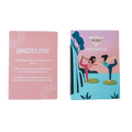 Dancer Pose Yoga Karten Format mit Illustrierten Kleinen Tanzenden Figuren von IMYOGI