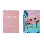 Dancer Pose Yoga Karten Format mit Illustrierten Kleinen Tanzenden Figuren von IMYOGI