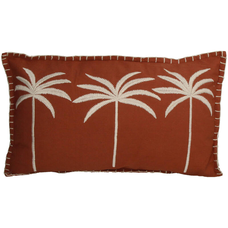 Kissen Baumwolle Terracotta - Palmen 30 x 50 cm