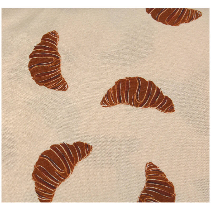 Tischdecke Rund Beige, Braun - Croissants