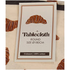 Tischdecke Rund Beige, Braun - Croissants