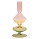 Glaskerzenhalter Glas - Grün, Pink, Gelb 9x15