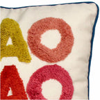 Nahaufnahme der Ecke des "CIAO" Kissens