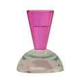 Glas Kristallhalter aus einem Mint Halbkreis und einem pinken Kegel