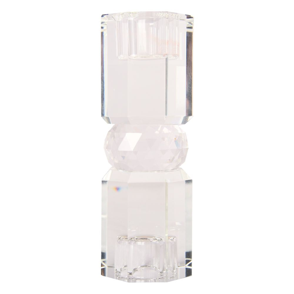 Hoher wendbarer Dioptrics Kristall-Kerzenhalter in der Farbe Klar