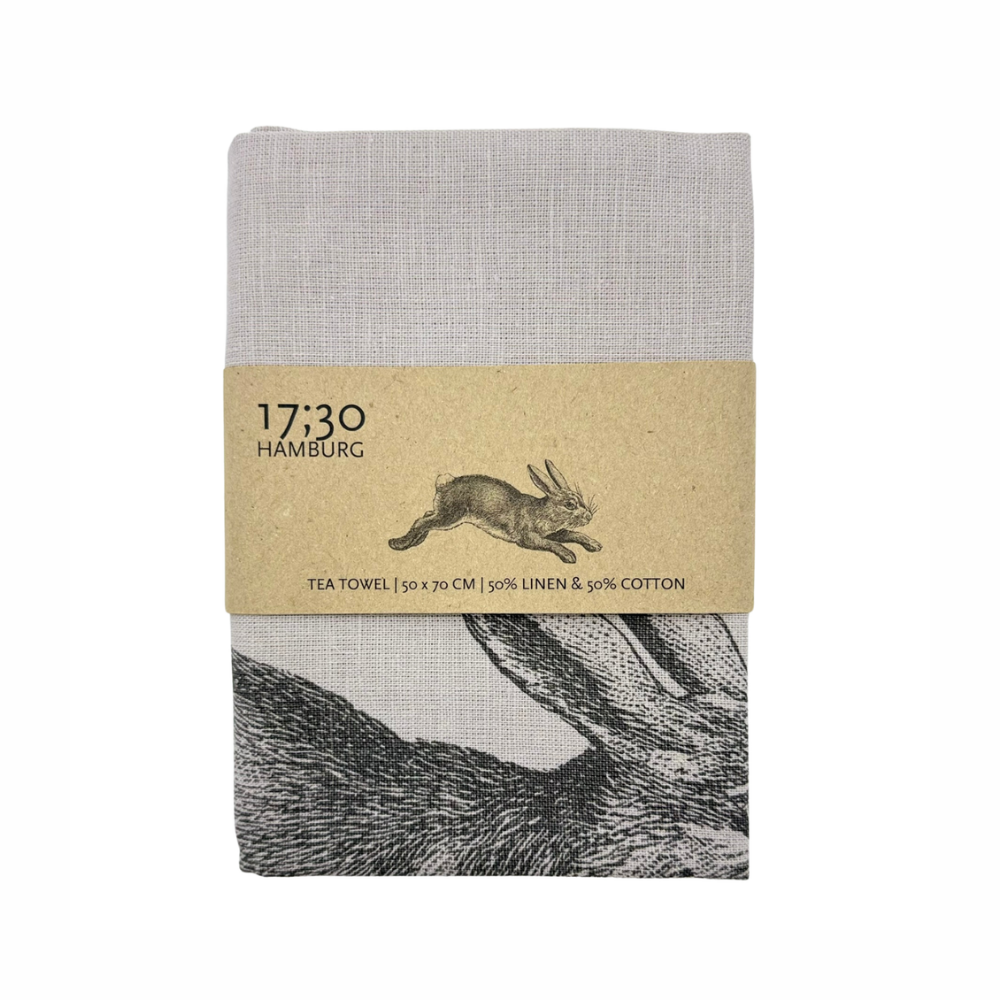 Geschirrtuch Halbleinen, Hase