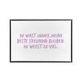 Ein Magnet mit lila spruch ''du wirst für immer meine beste freudin bleiben du weißt zu viel'' von 17;30