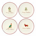 Teller 4er Set - Hunde "Merry Woofmas"