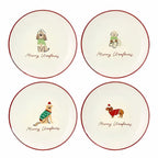 Teller 4er Set - Hunde "Merry Woofmas"